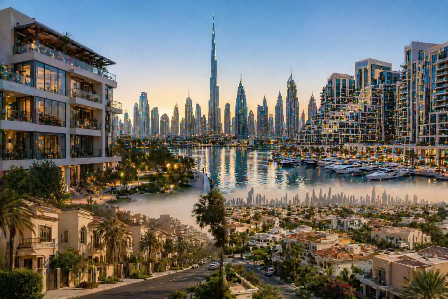 Best places to live in Dubai for expats showing residential areas