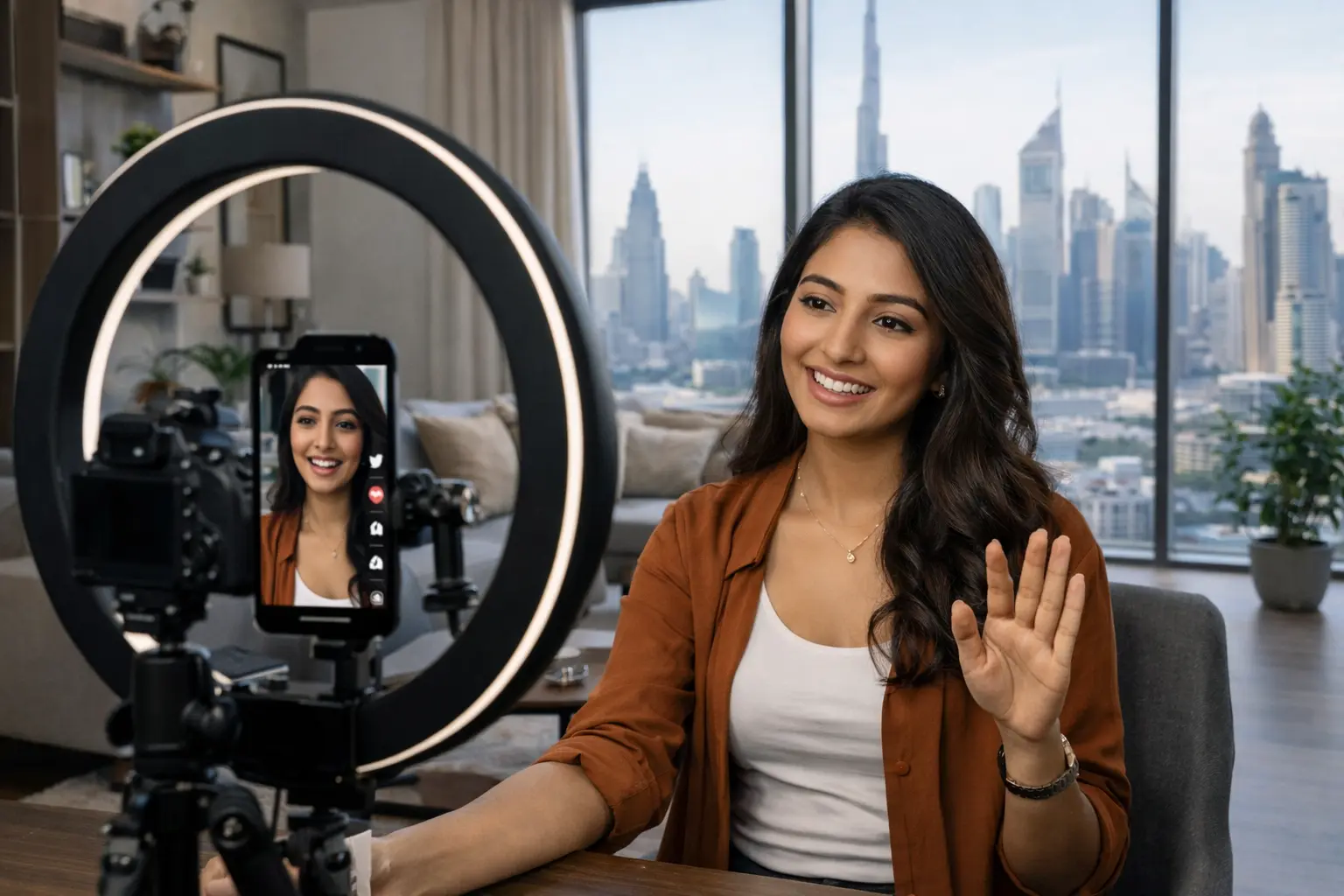 UAE influencer creating branded content for social media campaign