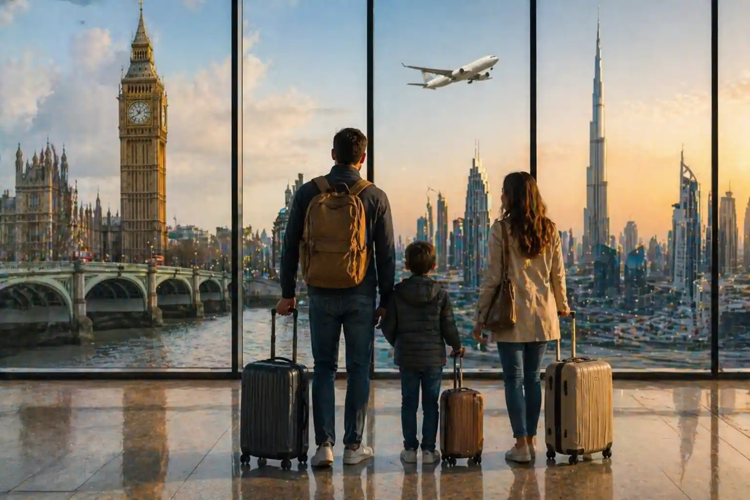 Moving to Dubai from UK showing travel and relocation scene