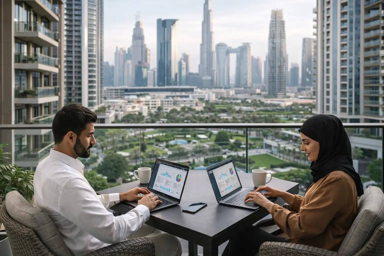 Modern urban living in Dubai with skyline and residential lifestyle