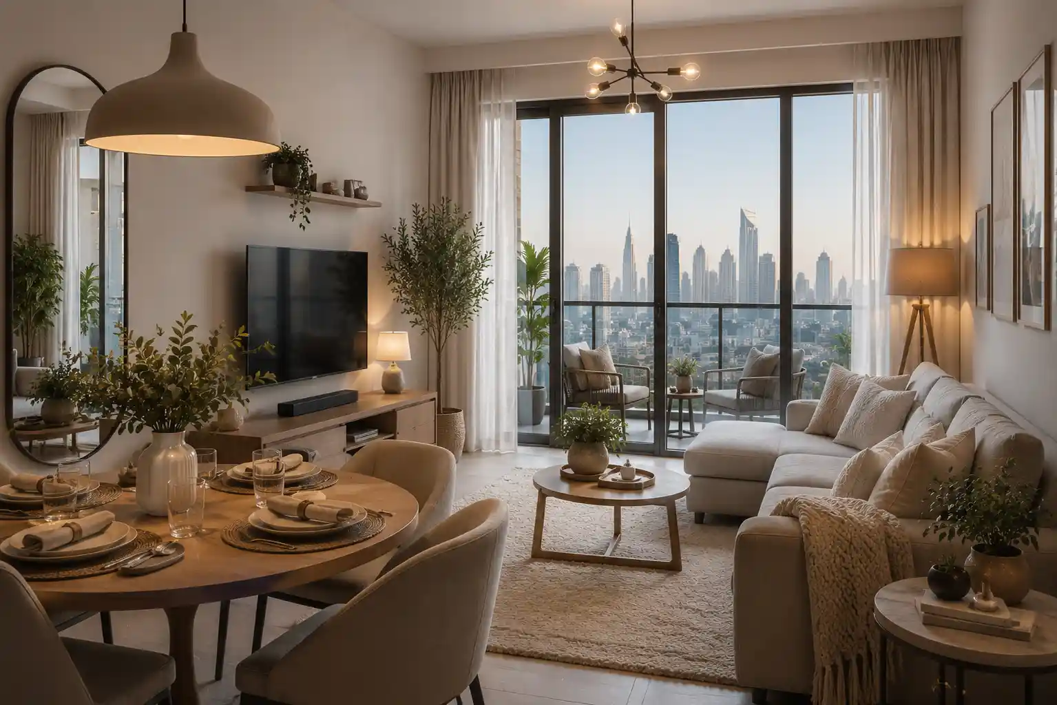 Affordable modern home decor interior in Dubai apartment