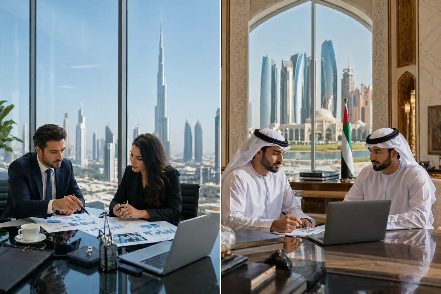 Audit firms in Dubai vs Abu Dhabi comparison with corporate office environments