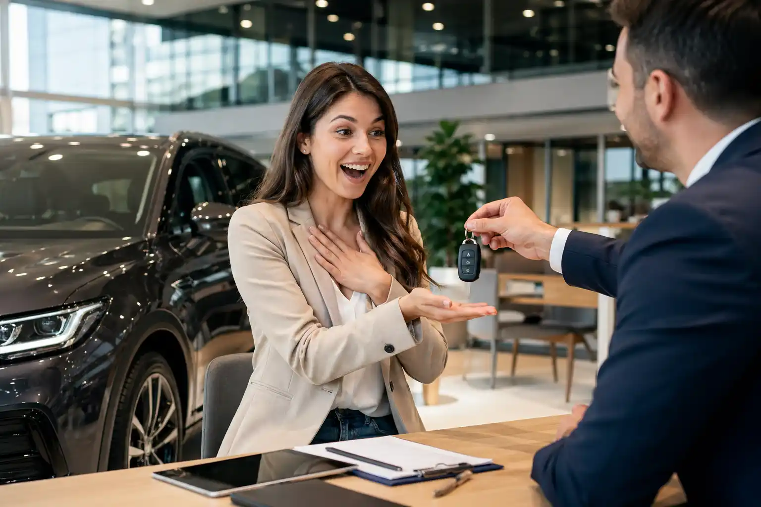 Car loan UAE without down payment showing car purchase