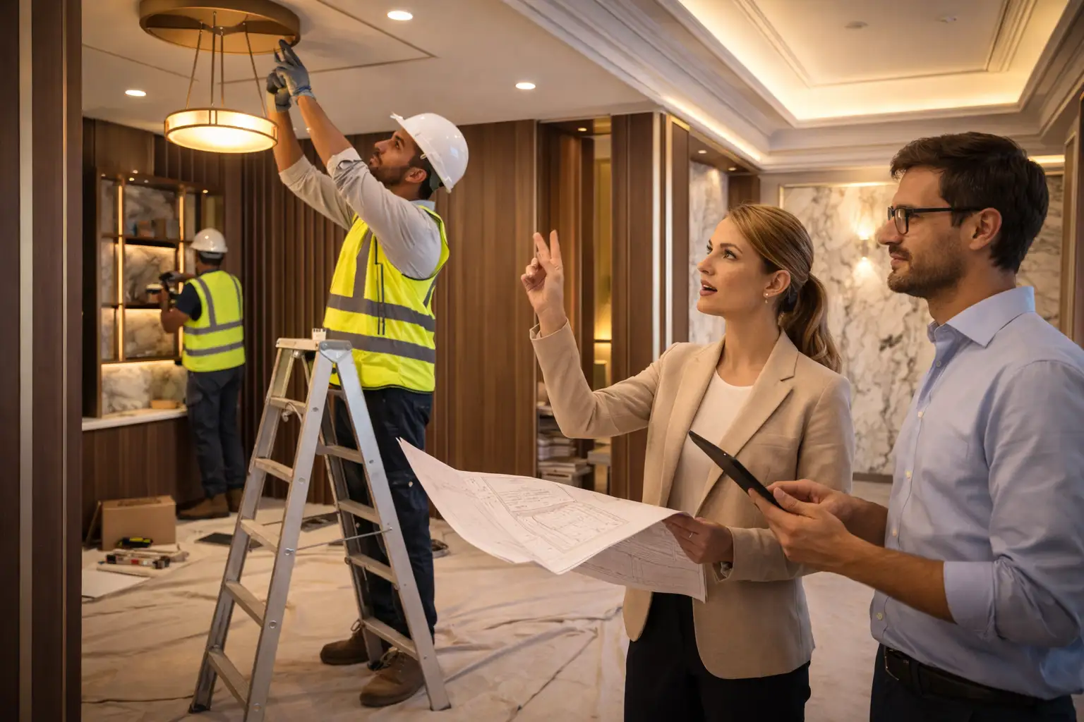 Modern interior fit-out project in UAE with premium design elements