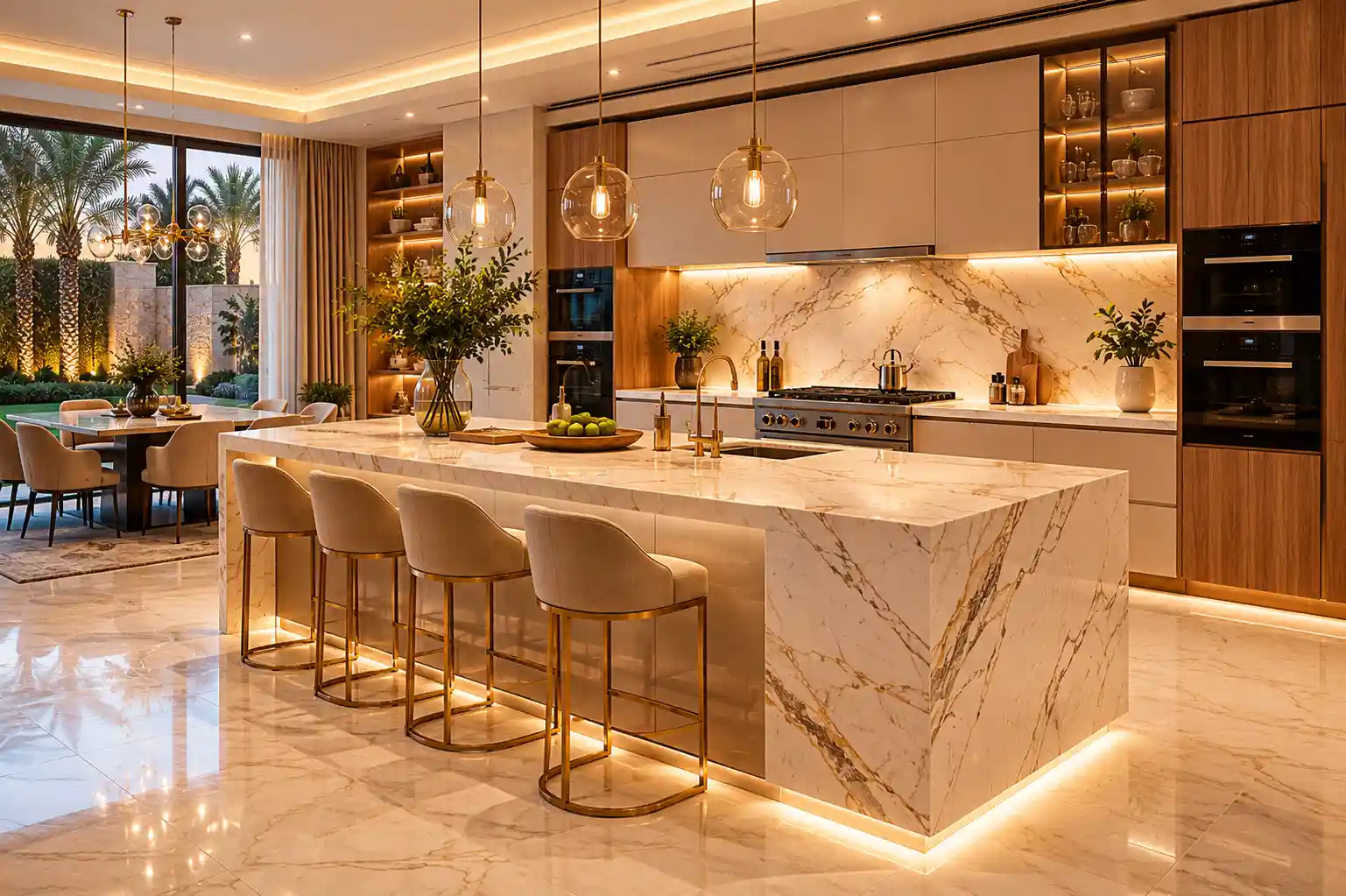 Modern luxury kitchen interior design in a UAE home