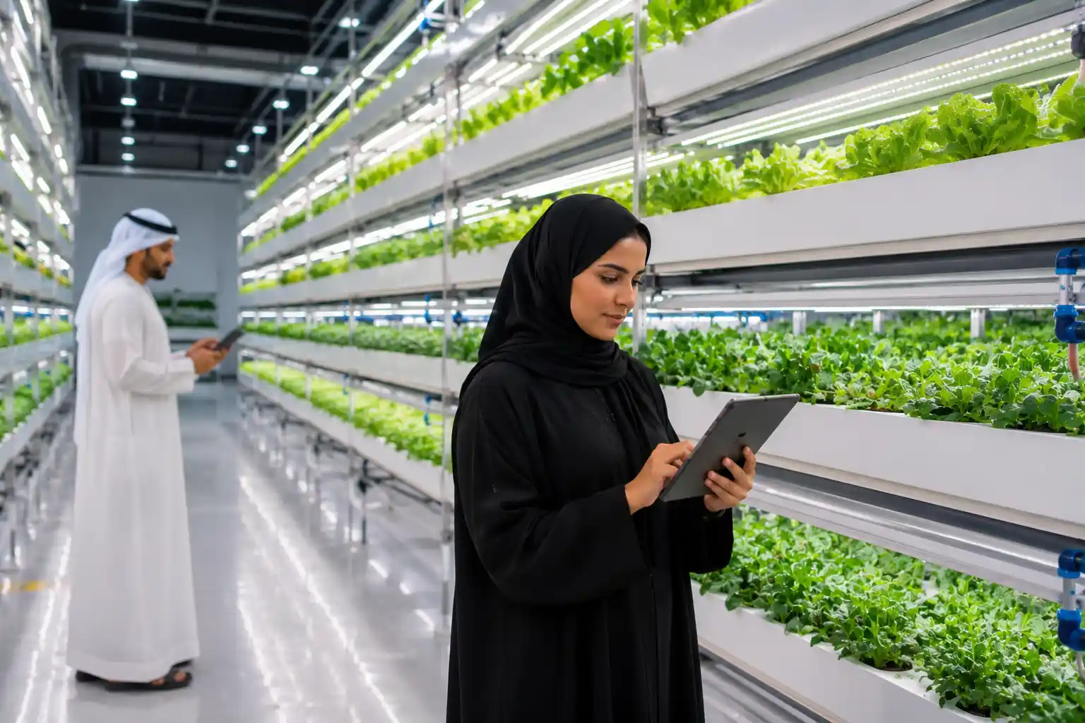 Indoor vertical farming system in UAE using hydroponic agriculture
