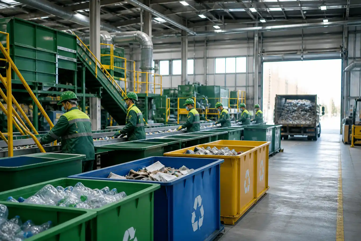 modern waste management facility in UAE with recycling operations