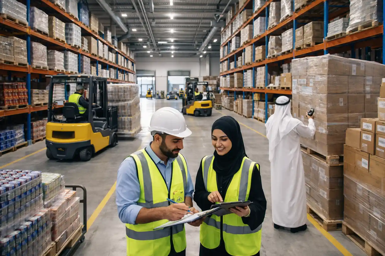 UAE wholesale warehouse with bulk goods and logistics operations