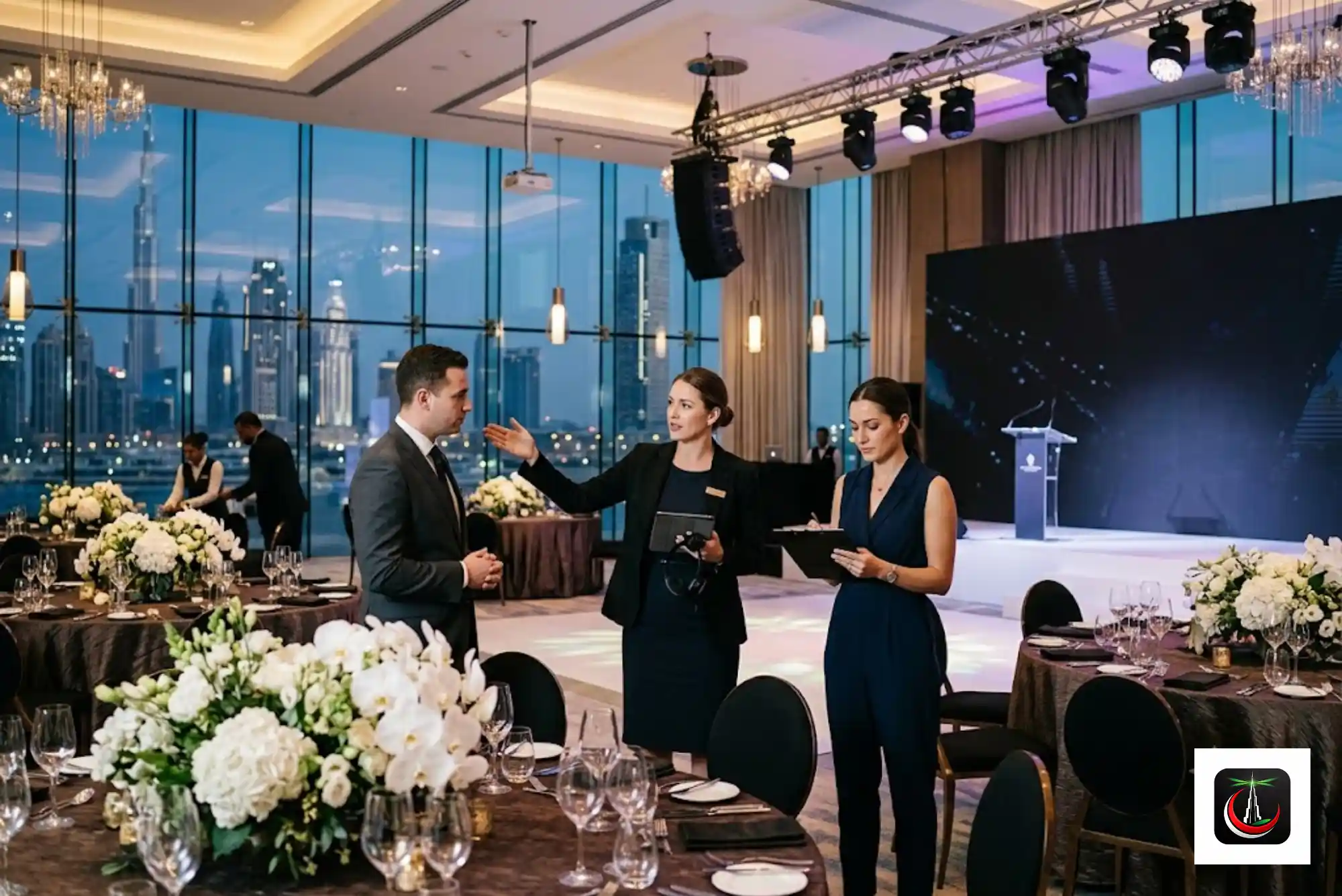professional event planners organizing a corporate event in Dubai venue
