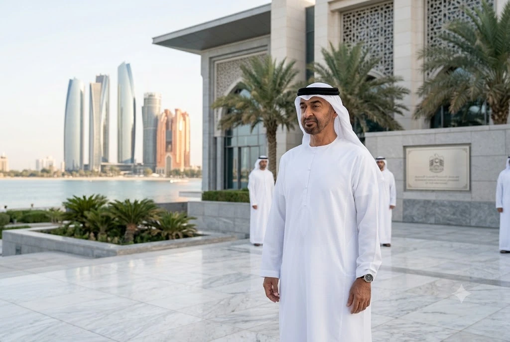 Mohammed Bin Zayed Al Nahyan addressing an official event in Abu Dhabi as UAE President