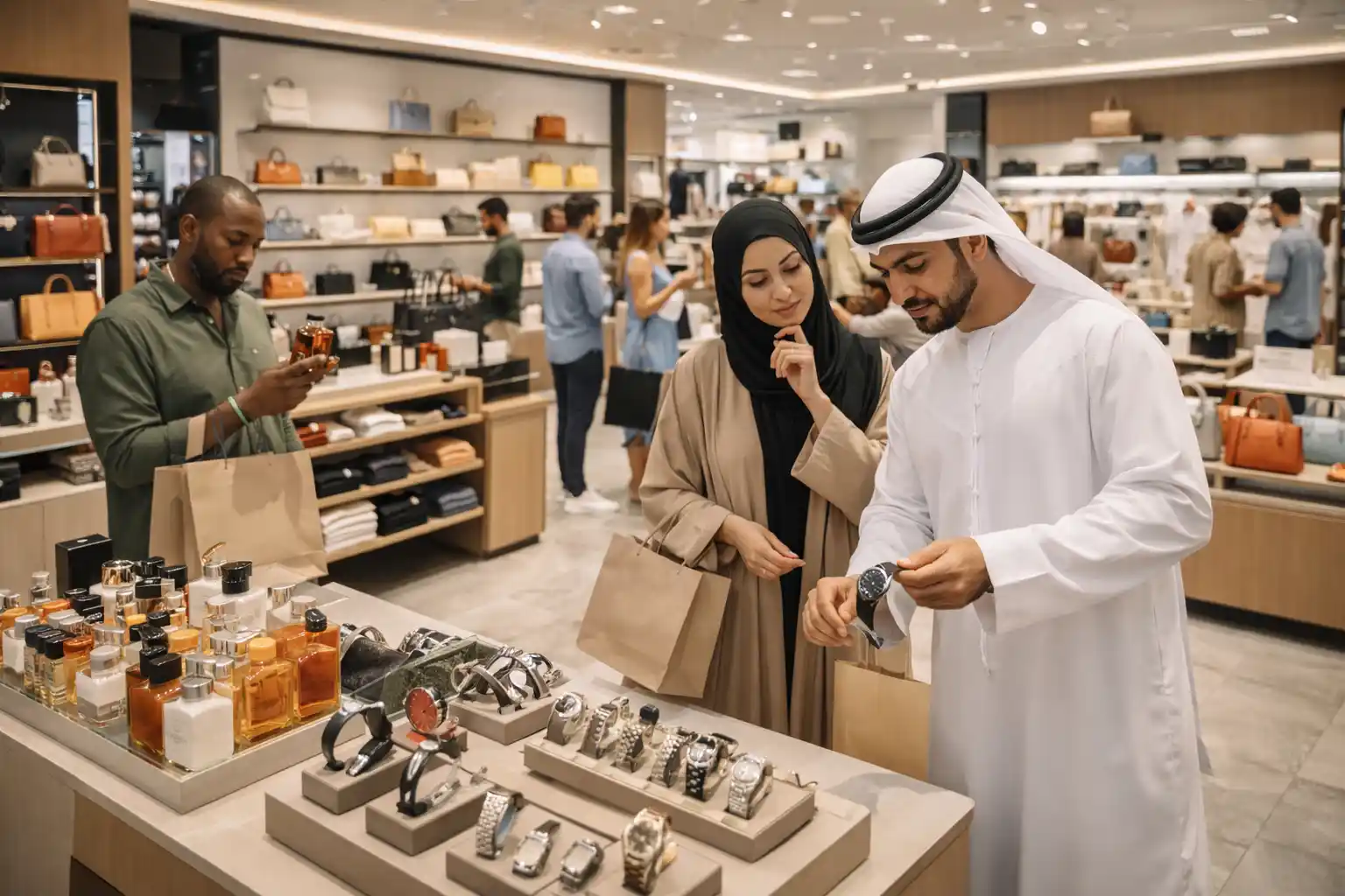 modern retail store UAE customers shopping interior design