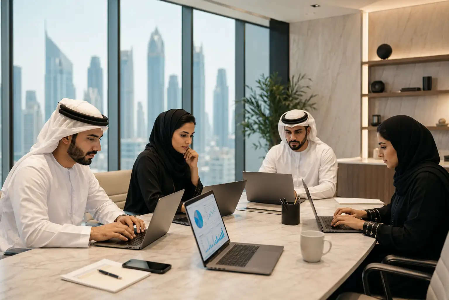 Professional SEO copywriters in Dubai creating optimized website content for UAE businesses