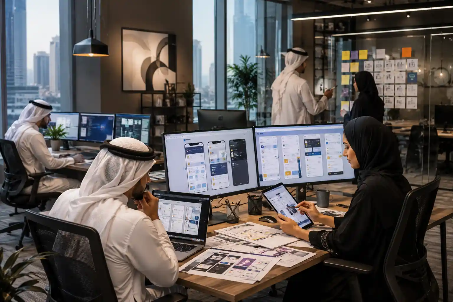 UI UX designers creating digital user experiences in the UAE